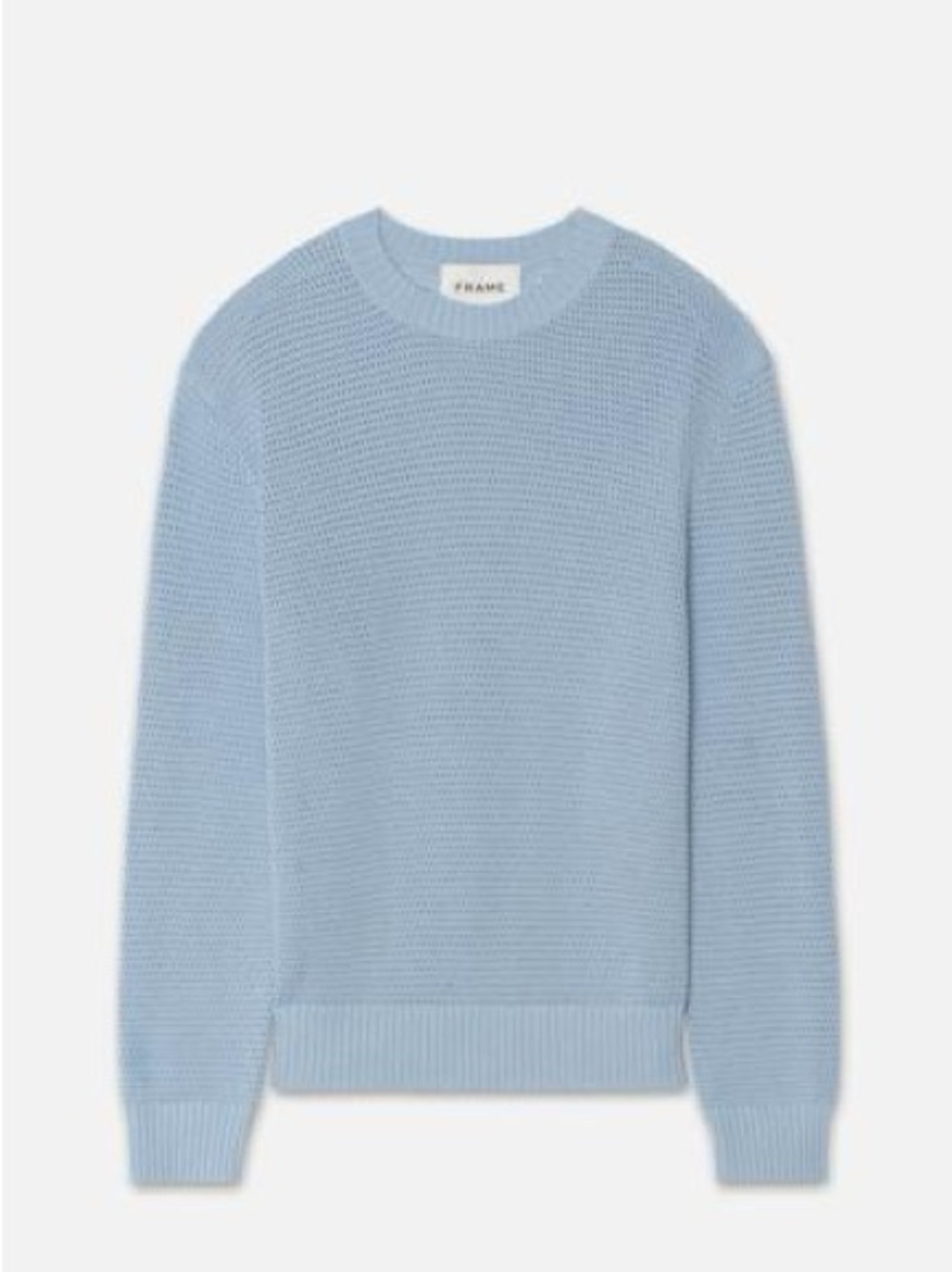 Frame Light Blue Knit Sweater XL Chunky Crewneck Wool Blend Pullover